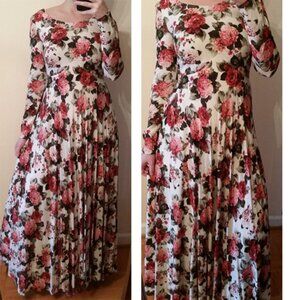Re:named renamed floral flower maxi dress S 4 boho romantic fitted and flowy.